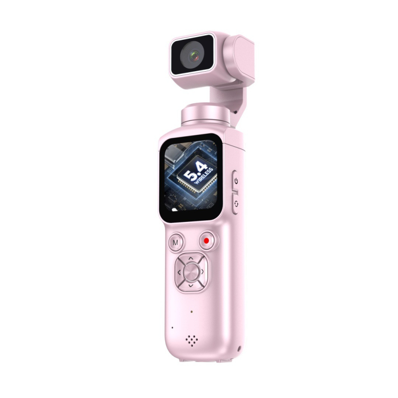 Cameră cu gimbal de buzunar, stabilizare pentru sport, 4K video, transmisie Wi‑Fi către telefon