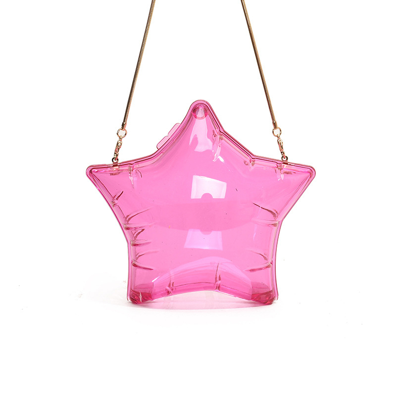 Akrilna mini torbica preko ramena u obliku petokrake zvijezde, za novčanik, ključeve i ruž, večernja clutch