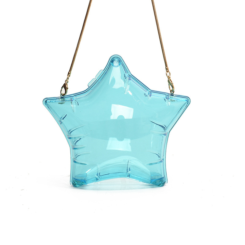 Akrilna mini torbica preko ramena u obliku petokrake zvijezde, za novčanik, ključeve i ruž, večernja clutch