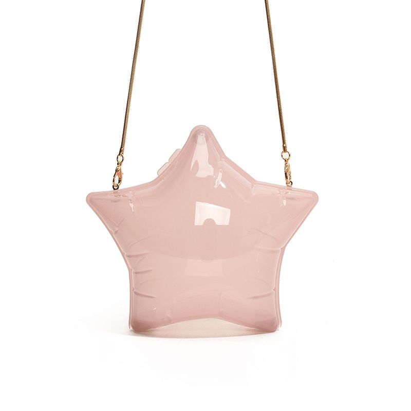 Akrilna mini torbica preko ramena u obliku petokrake zvijezde, za novčanik, ključeve i ruž, večernja clutch