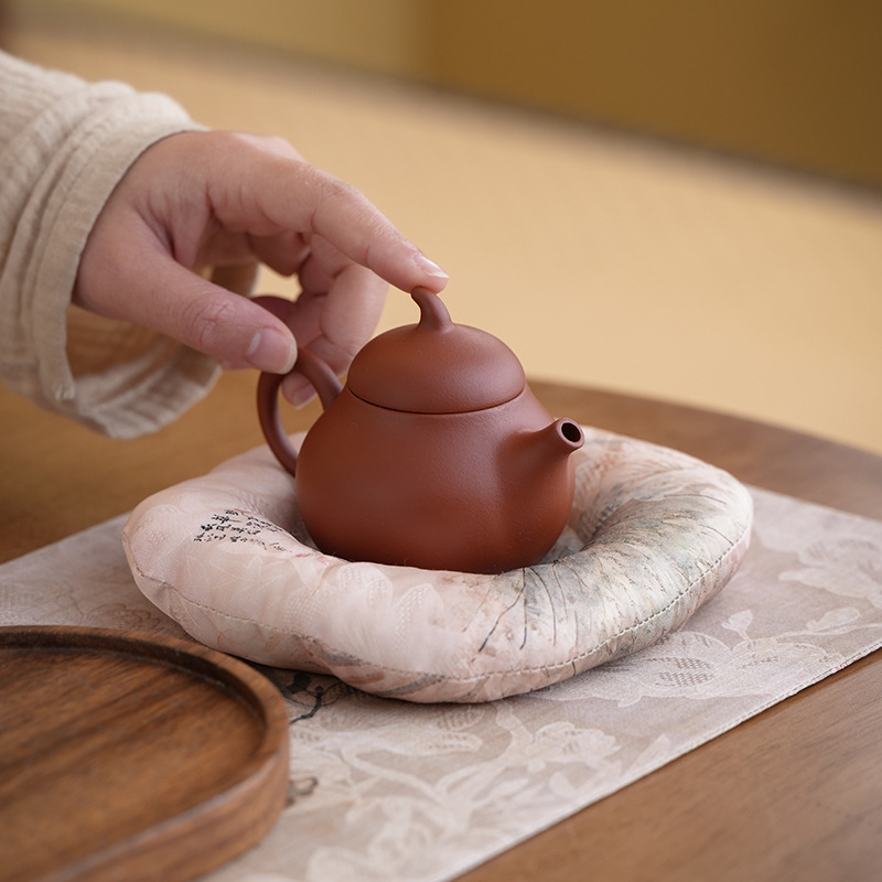 Suport ceramic pentru ceai și suport pentru ceașcă, din brocart gros — accesorii pentru ceremonia Gong Fu