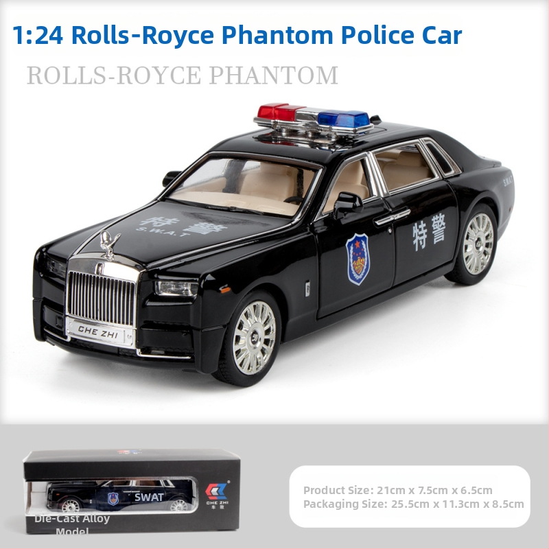 1:24 zliatinové policajné auto – realistický model pre deti