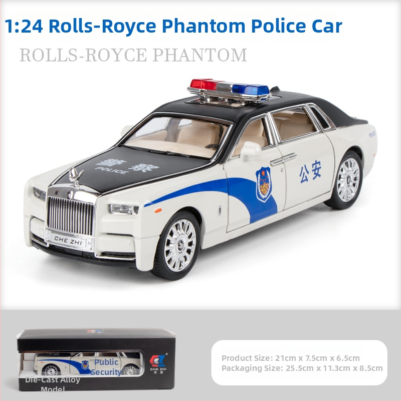 1:24 zliatinové policajné auto – realistický model pre deti