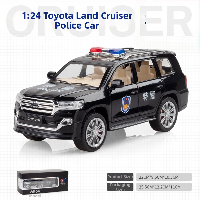 1:24 zliatinové policajné auto – realistický model pre deti
