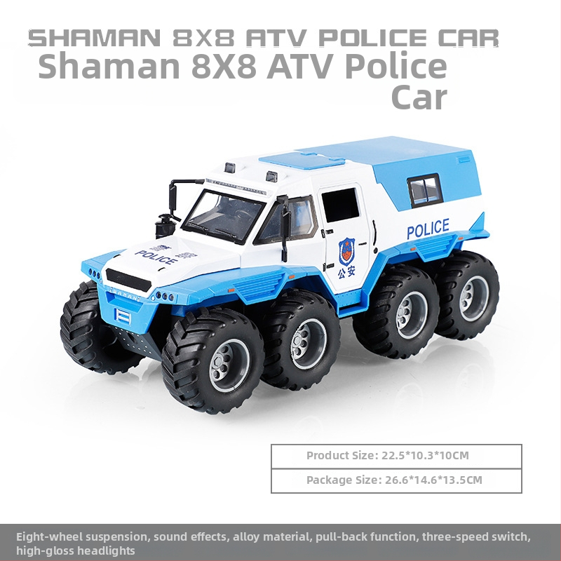 1:24 zliatinové policajné auto – realistický model pre deti