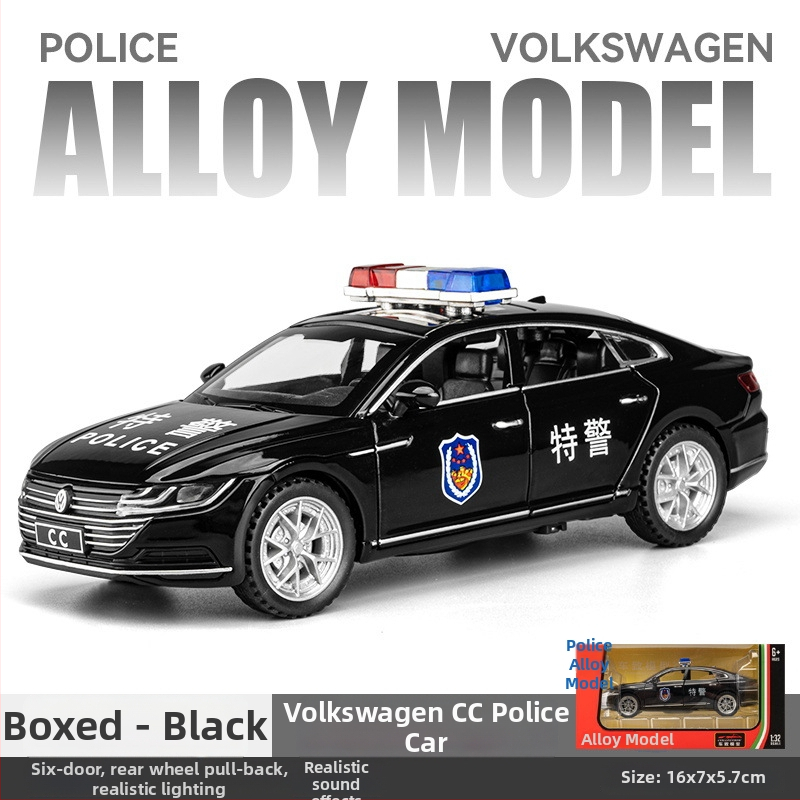 1:24 zliatinové policajné auto – realistický model pre deti