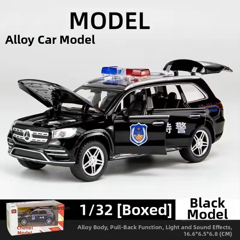 1:24 zliatinové policajné auto – realistický model pre deti