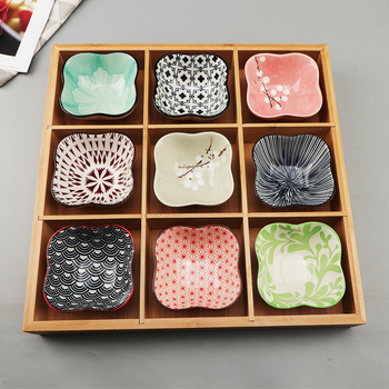 Vas de dip din porțelan – farfurie rotundă din ceramică pentru sosuri și condimente, potrivită pentru dumplings și barbecue; compatibil cu cuptorul cu microunde; modele variate