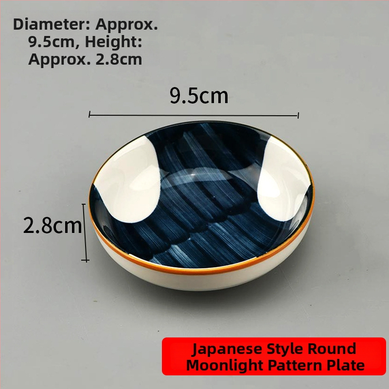 Porcelánová dip miska – kruhový keramický tanier na omáčky a koreniny, vhodný pre dumplingy a grilovanie; mikrovlnná rúra vhodná; rôzne vzory