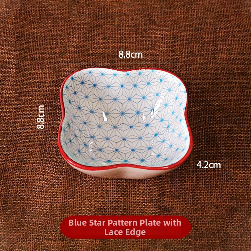 Porcelánová dip miska – kruhový keramický tanier na omáčky a koreniny, vhodný pre dumplingy a grilovanie; mikrovlnná rúra vhodná; rôzne vzory