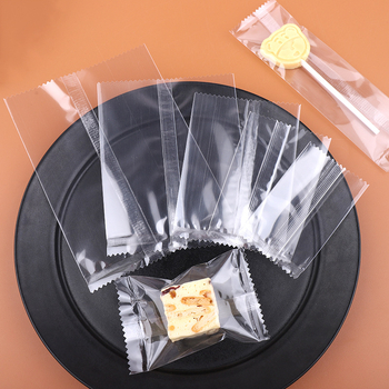 Saci transparente sigilate cu margine zig-zag pentru biscuiți cu nugat, Mooncakes Mid-Autumn, ambalaj pudră ceai cu flori