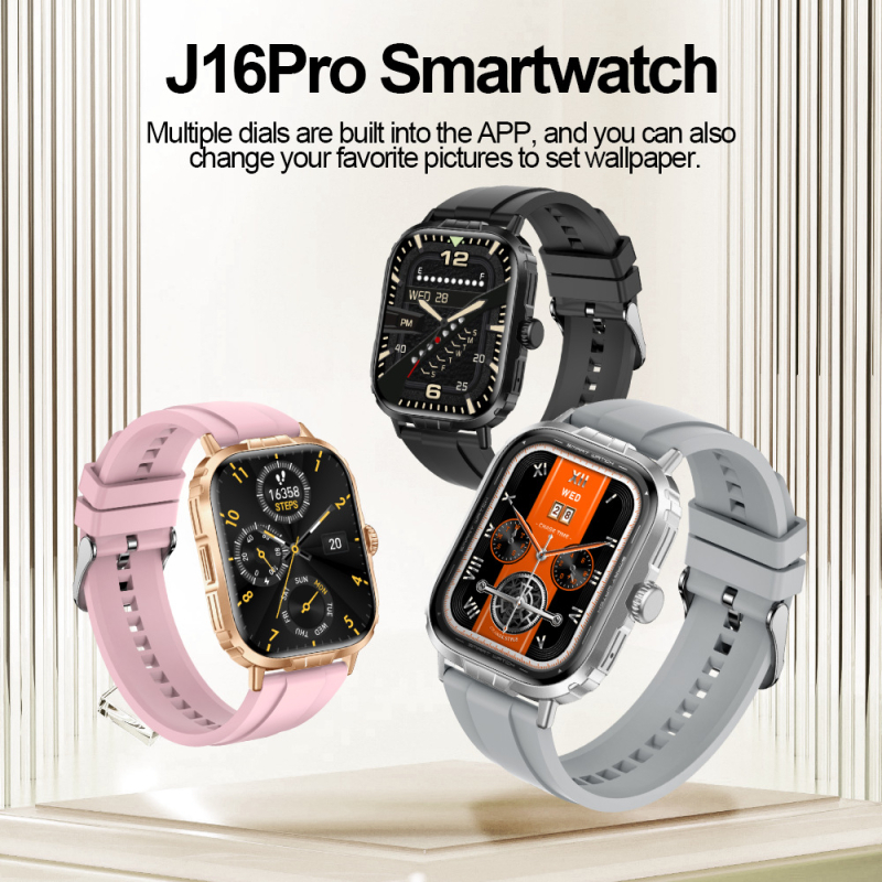 J16Pro pametni sat s praćenjem stvarnog pulsa i zasićenosti kisikom u krvi, praćenje zdravlja, sportski način, Bluetooth pozivi