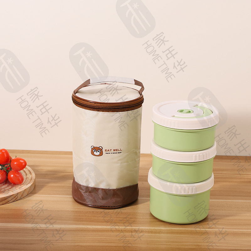 Lunch box od titana, okruglog oblika, četiri odjeljka, izoliran, jednostavan za čišćenje, kapacitet 301–500 ml, mikrovalna sigurnost, mogućnost prilagodbe logotipa, moderan minimalistički stil, prijenosno za vanjske potrebe