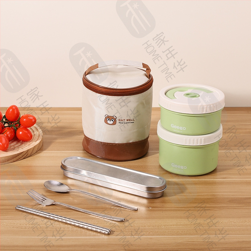 Lunch box od titana, okruglog oblika, četiri odjeljka, izoliran, jednostavan za čišćenje, kapacitet 301–500 ml, mikrovalna sigurnost, mogućnost prilagodbe logotipa, moderan minimalistički stil, prijenosno za vanjske potrebe