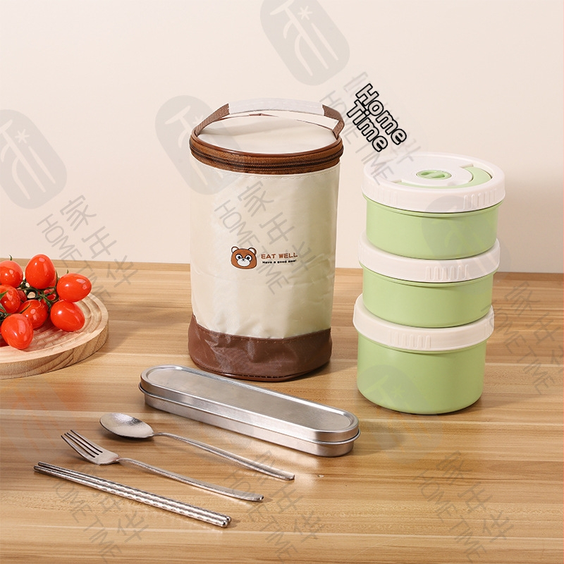 Lunch box od titana, okruglog oblika, četiri odjeljka, izoliran, jednostavan za čišćenje, kapacitet 301–500 ml, mikrovalna sigurnost, mogućnost prilagodbe logotipa, moderan minimalistički stil, prijenosno za vanjske potrebe