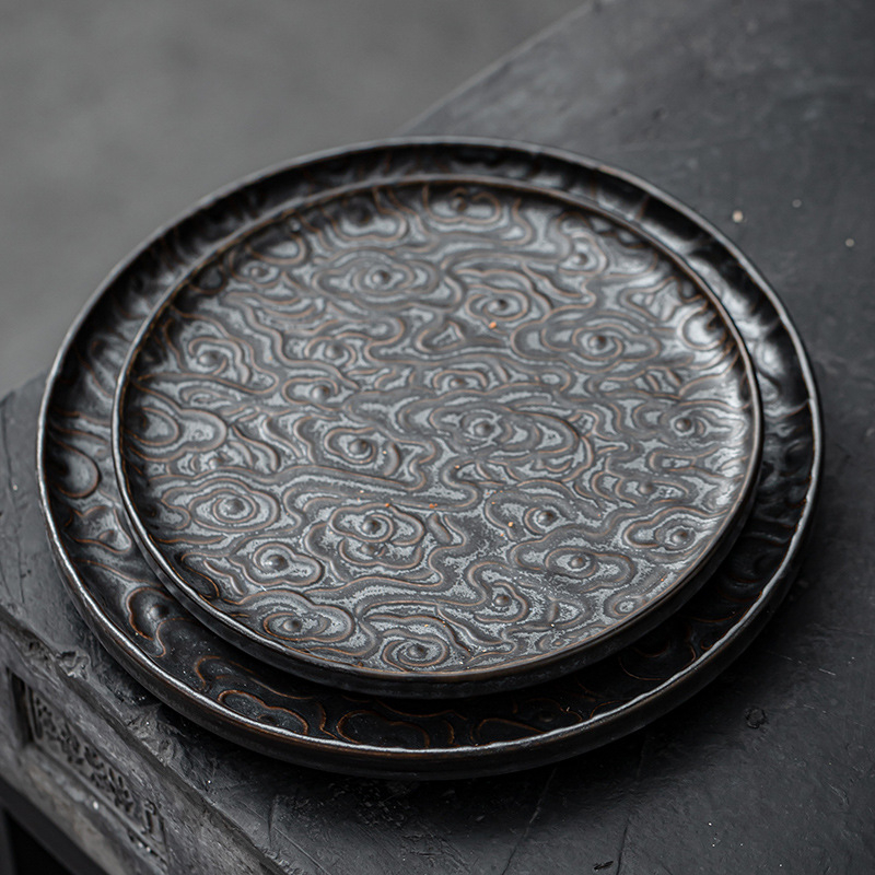 Ceramică chineză retro pentru ceremonialul ceaiului, suport pentru ceainic și tavă Zen pentru ceai
