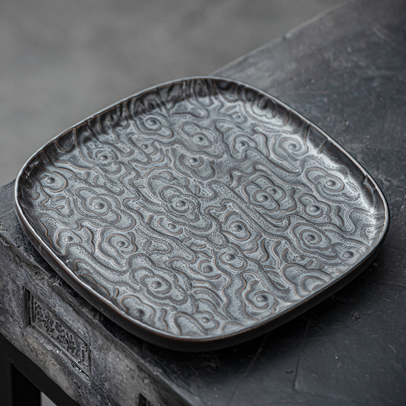 Ceramică chineză retro pentru ceremonialul ceaiului, suport pentru ceainic și tavă Zen pentru ceai