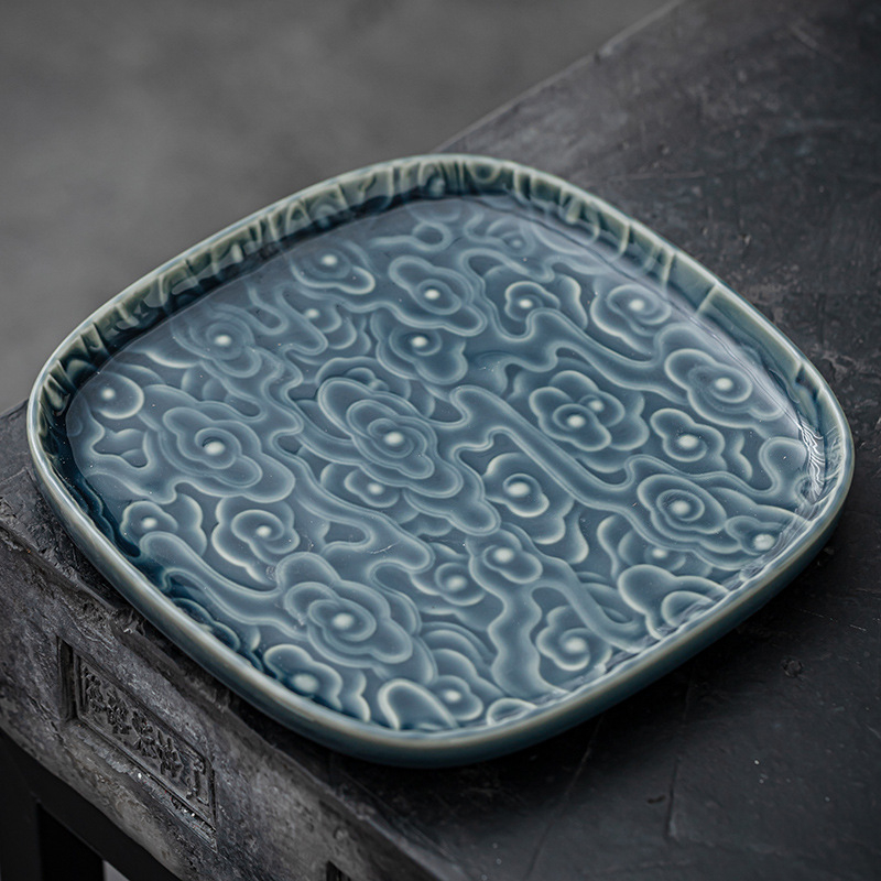 Ceramică chineză retro pentru ceremonialul ceaiului, suport pentru ceainic și tavă Zen pentru ceai