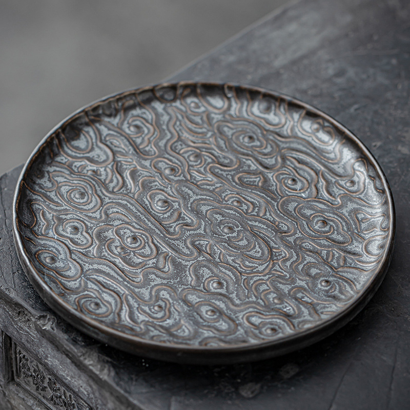 Ceramică chineză retro pentru ceremonialul ceaiului, suport pentru ceainic și tavă Zen pentru ceai