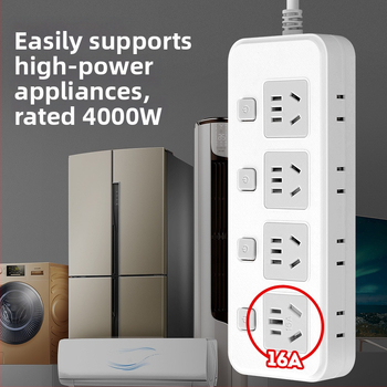 Разклонител с три гнезда, подходящ за климатик и бойлер, 4000W, 10–16A