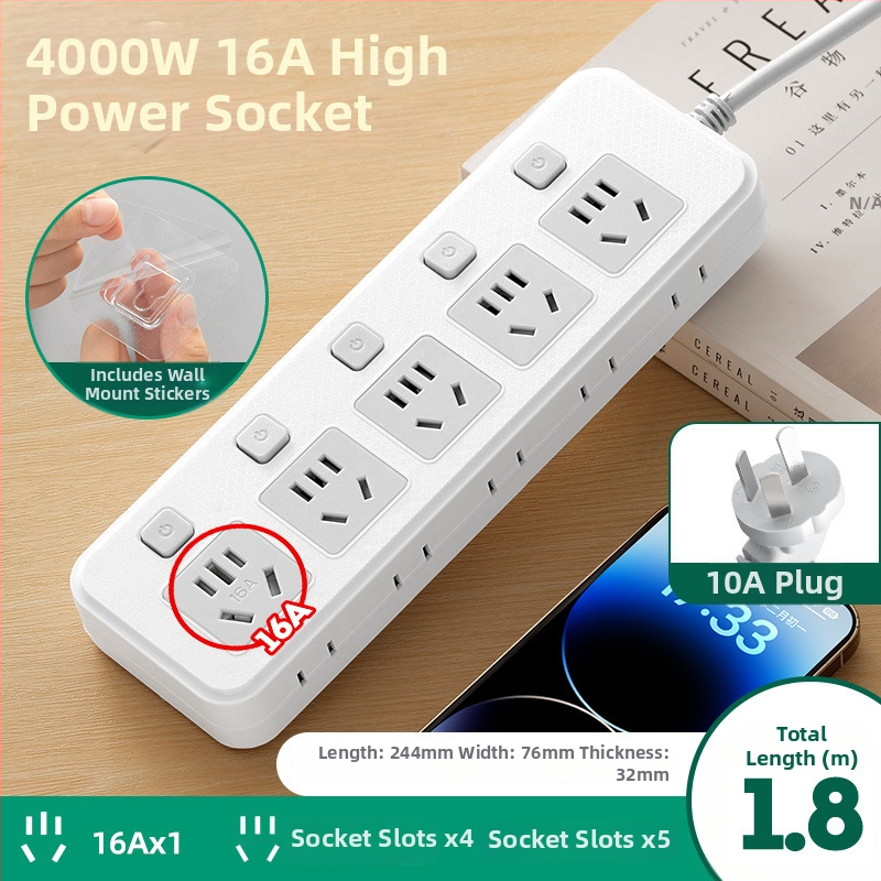 Разклонител с три гнезда, подходящ за климатик и бойлер, 4000W, 10–16A