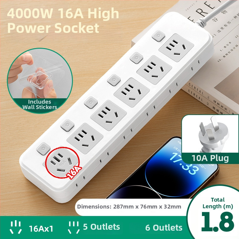 Разклонител с три гнезда, подходящ за климатик и бойлер, 4000W, 10–16A
