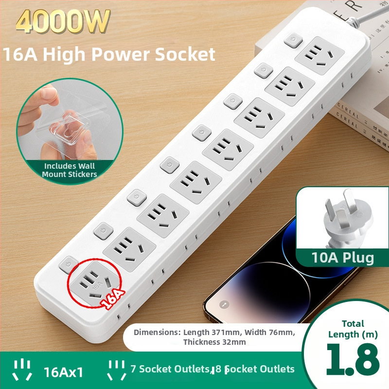 Разклонител с три гнезда, подходящ за климатик и бойлер, 4000W, 10–16A