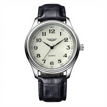 Binlihuan muški kvarcni sat s kožnom narukvicom, vodootporan, okrugli brojčanik promjera 41 mm, debljina 9 mm, kućište od legure, kopča s iglom
