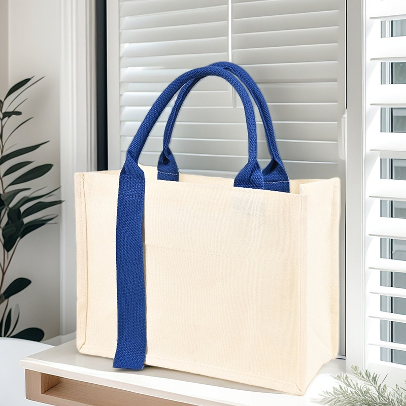 Geantă tote laminată goală, geantă din pânză, geantă de mână din bumbac, geantă pentru studenți în publicitate culturală și creativă, cu logo personalizat