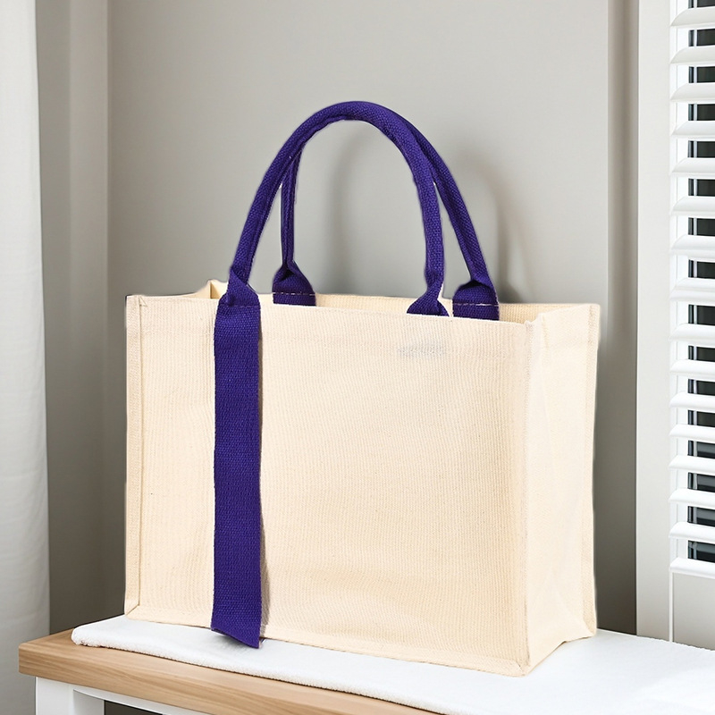 Geantă tote laminată goală, geantă din pânză, geantă de mână din bumbac, geantă pentru studenți în publicitate culturală și creativă, cu logo personalizat