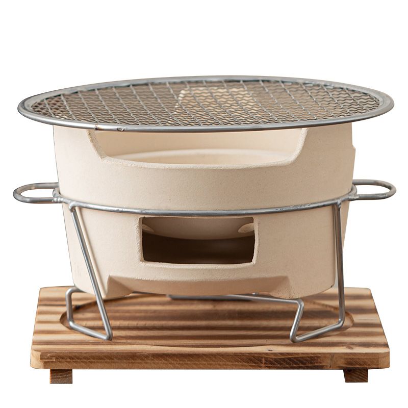 Set pentru prepararea ceaiului cu ceainic ceramic, set complet pentru ceai și ceai cu lapte, aragaz exterior pe cărbune