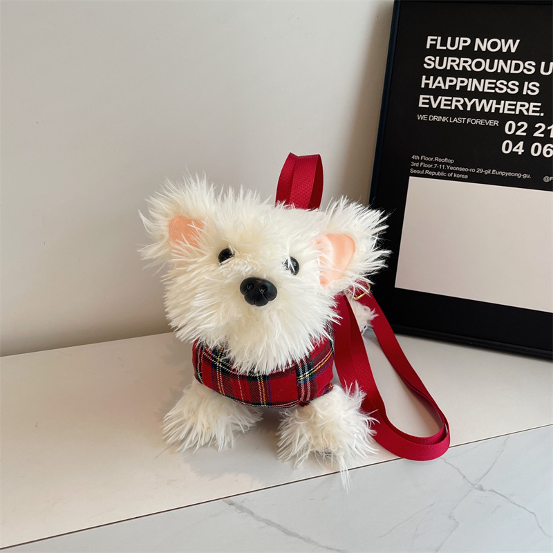 Plush torbica sa štenad motívom za žene - crossbody torba, ručno izrađena dar