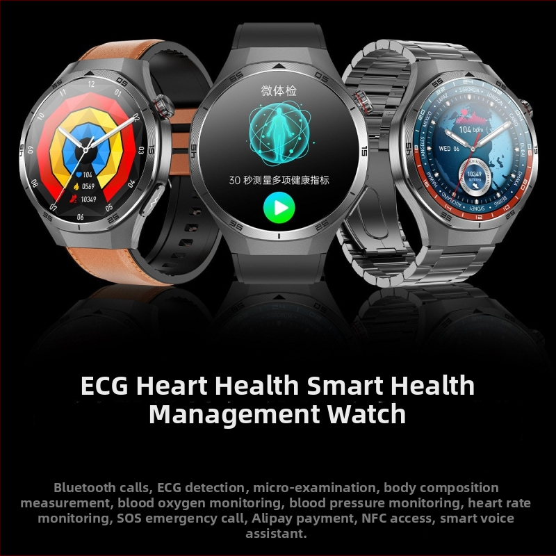 TYTCFU567 Pametni sat za sport i zdravlje s praćenjem zdravlja, otkucaja srca, praćenjem sna, ECG i Bluetooth pozivi