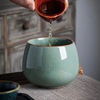 Găleată ceramică pentru resturi de ceai, pentru spălarea ceaiului, design retro