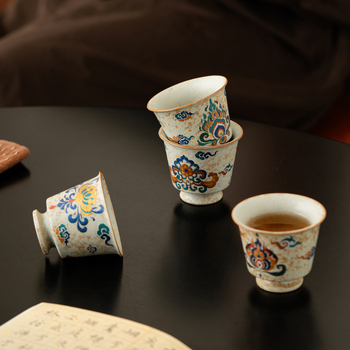 Ceașcă de ceai din porțelan albastru și alb cu motiv de lotus, ceramică, stil chinezesc retro, o singură ceașcă