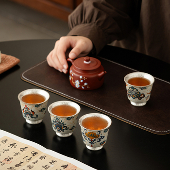 Ceașcă de ceai din porțelan albastru și alb cu motiv de lotus, ceramică, stil chinezesc retro, o singură ceașcă
