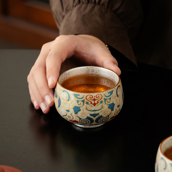 Ceașcă de ceai din porțelan albastru și alb cu motiv de lotus, ceramică, stil chinezesc retro, o singură ceașcă