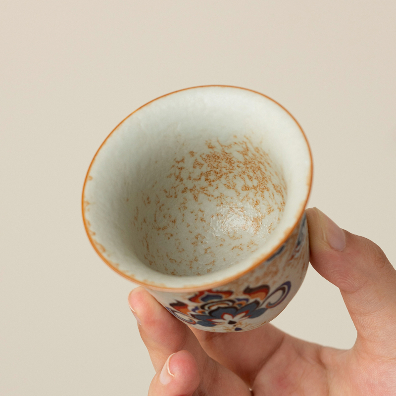 Ceașcă de ceai din porțelan albastru și alb cu motiv de lotus, ceramică, stil chinezesc retro, o singură ceașcă