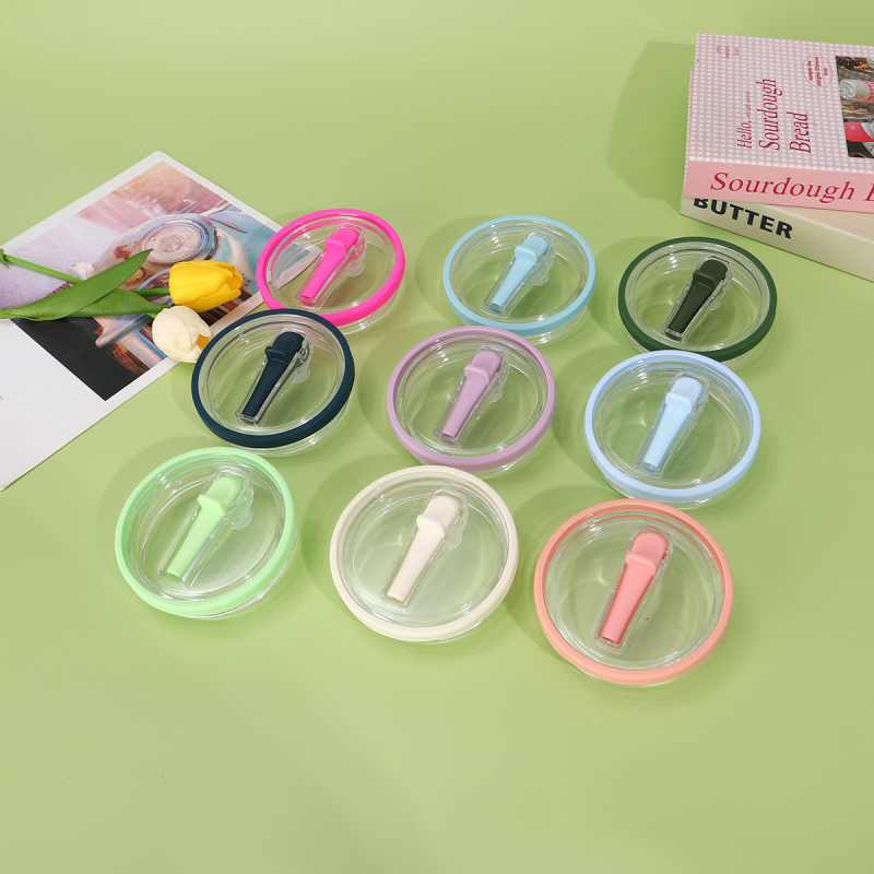 Capac pentru pahar auto 40oz cu pai pliabil, capac din plastic transparent etanș, capac portabil pentru băuturi reci