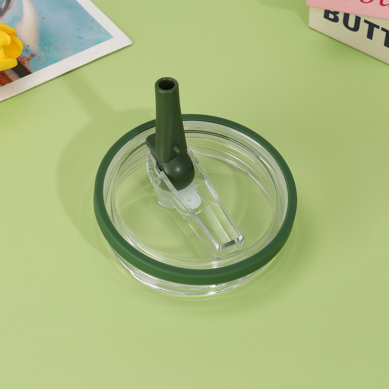 Capac pentru pahar auto 40oz cu pai pliabil, capac din plastic transparent etanș, capac portabil pentru băuturi reci