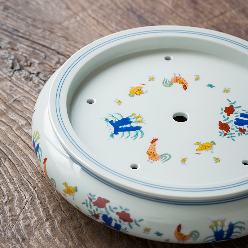 Tavă ceramică pentru ceai cu rezervor de apă, pentru infuzie uscată, set de ceai vintage, măsuță mică de ceai