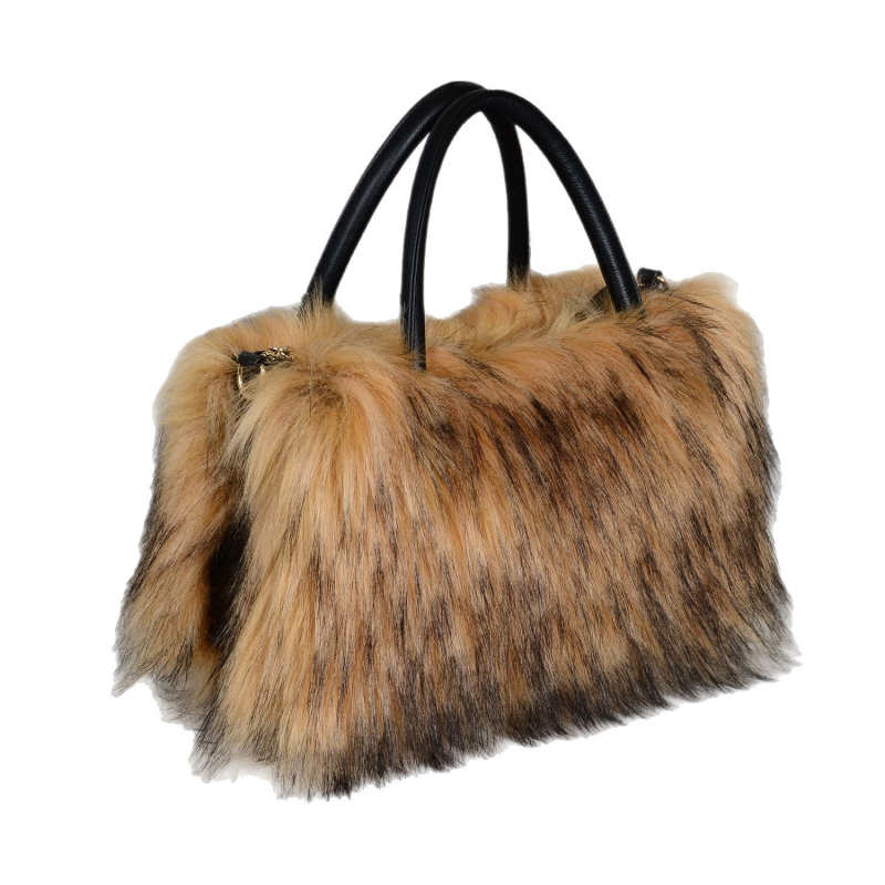 Ženska torbica od umjetne krznene, mini kvadratna crossbody torba, mekana poliester podstava