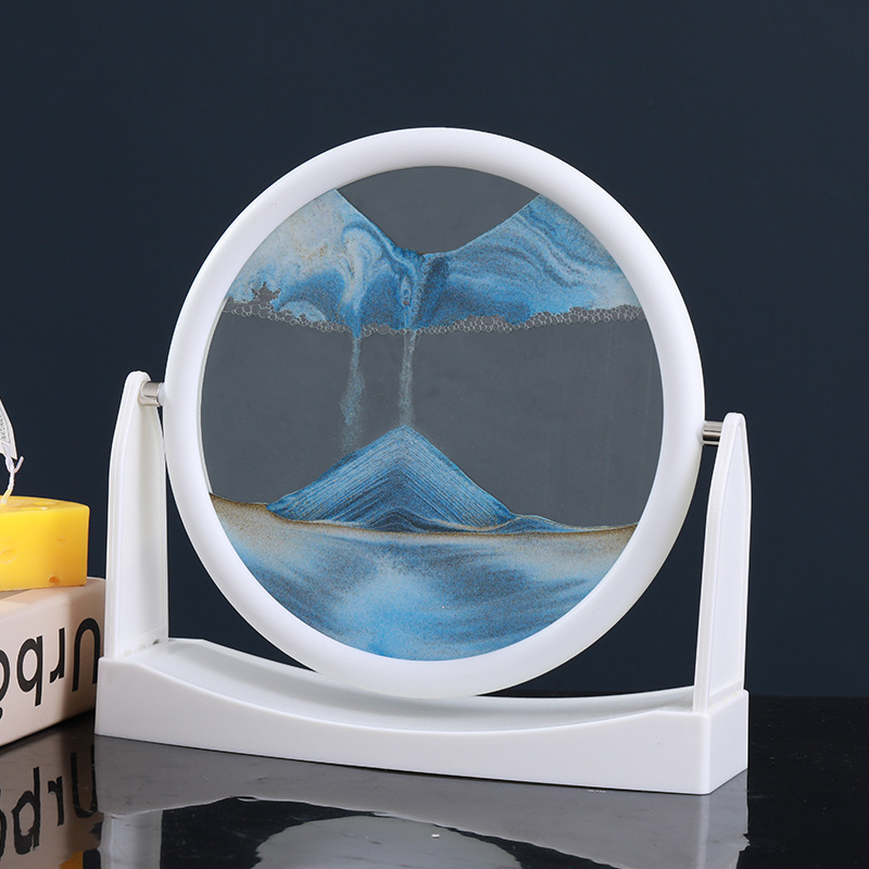 Tablou 3D din sticlă cu nisip lichid, ramă DIY pentru ceas de birou, cadou de ziua de naștere
