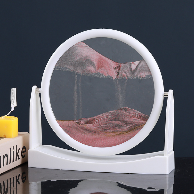 Tablou 3D din sticlă cu nisip lichid, ramă DIY pentru ceas de birou, cadou de ziua de naștere