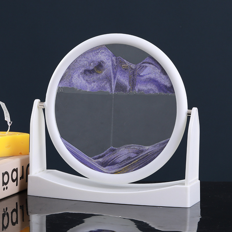 Tablou 3D din sticlă cu nisip lichid, ramă DIY pentru ceas de birou, cadou de ziua de naștere