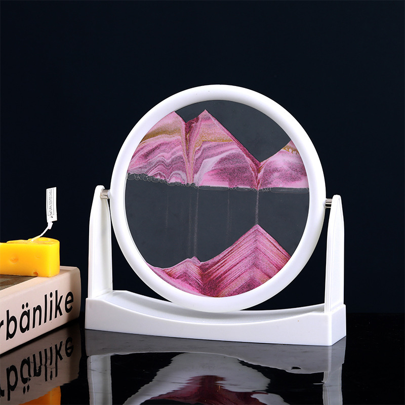Tablou 3D din sticlă cu nisip lichid, ramă DIY pentru ceas de birou, cadou de ziua de naștere