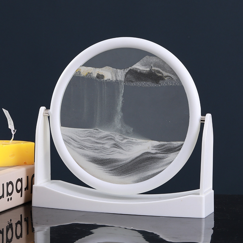 Tablou 3D din sticlă cu nisip lichid, ramă DIY pentru ceas de birou, cadou de ziua de naștere