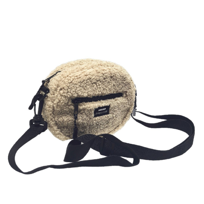 Ženska torbica od teddy velura – mala crossbody torba za zimu, ležerni stil
