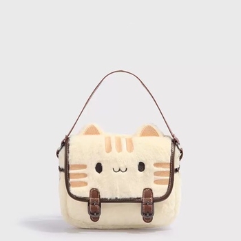 Ženska mini pliš torbica s mačjim motivom, crossbody, 2026 trend