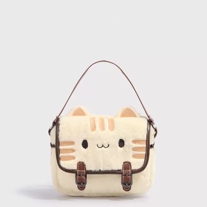 Ženska mini pliš torbica s mačjim motivom, crossbody, 2026 trend